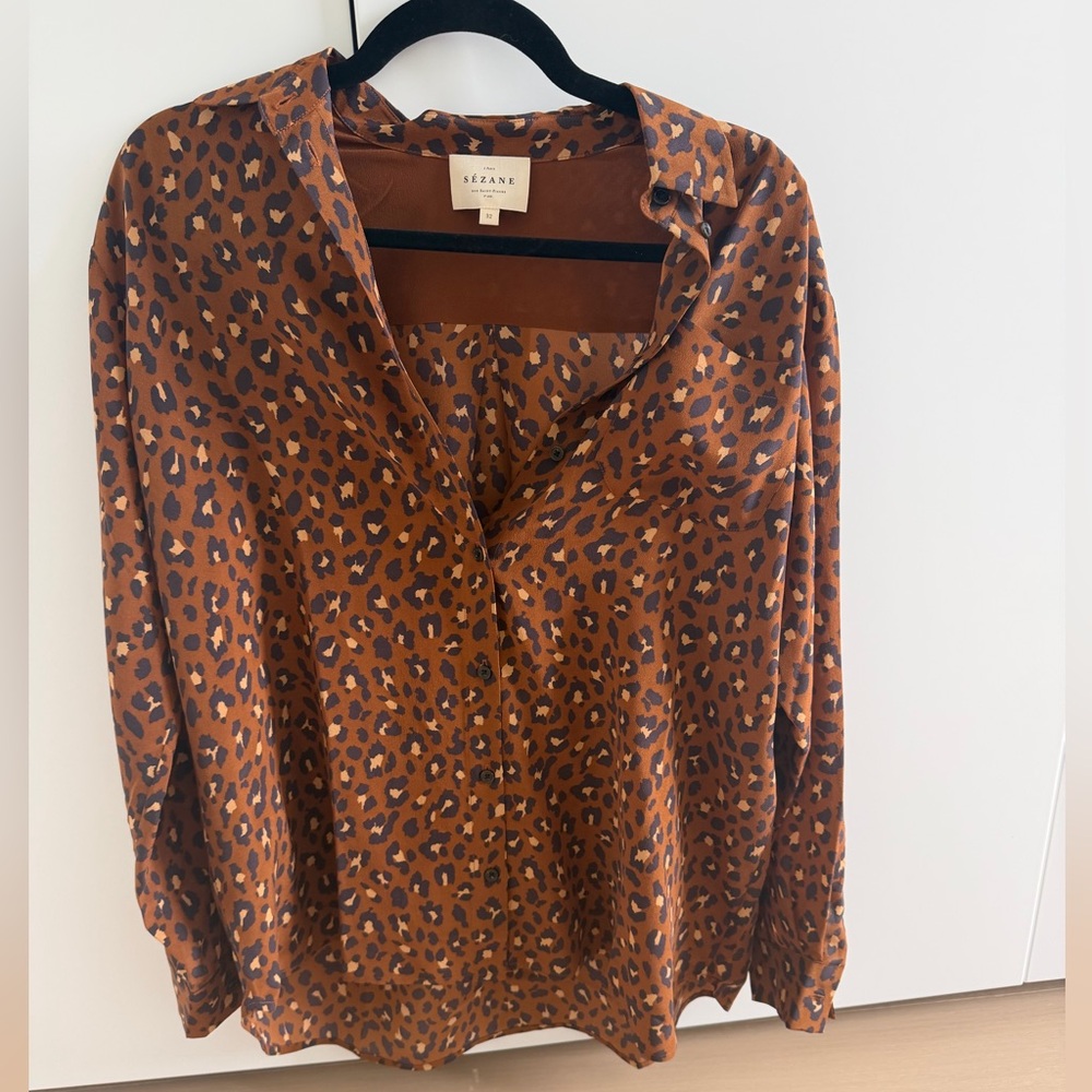 Sezane max shirt Leo print size 0 - leopard